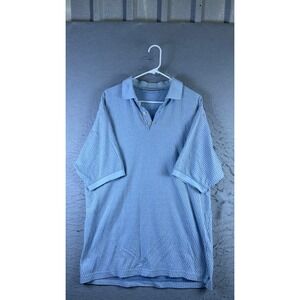 Bert Pulitzer Polo Shirt Mens XL Blue Excellent Textured Geometric Short Sleeve